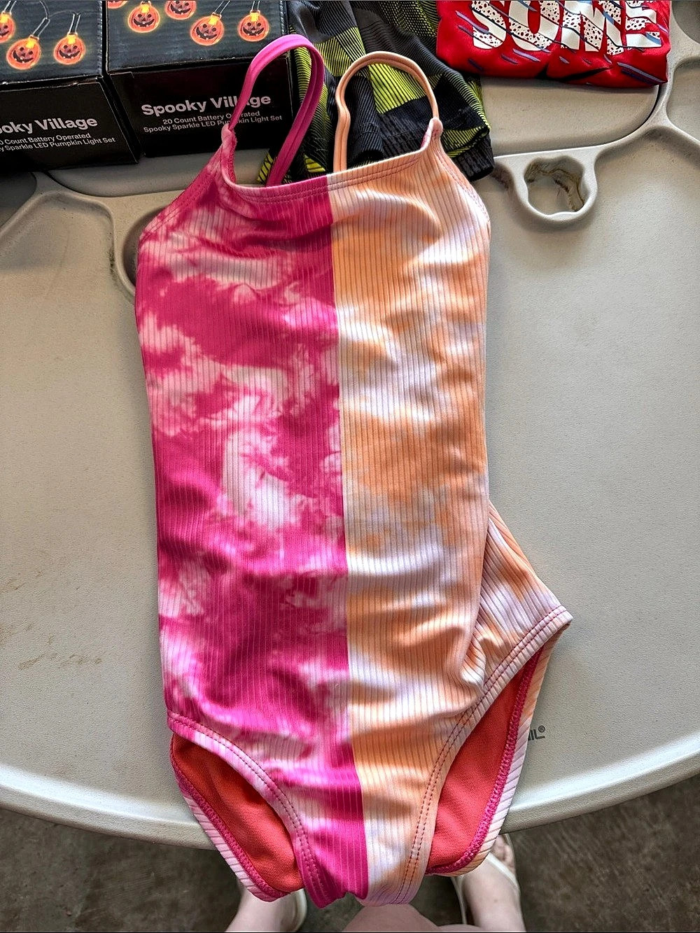 Breaking Waves Girls Size 6X/6 Tie-Dye One-Piece Swimsuit